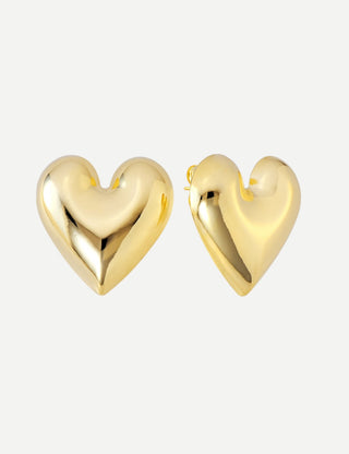 Sheila Fajl Mercy Studs, Shiny 18K Gold Plated Hearts