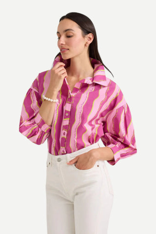 Alivia The Mollie Shirt, Hello Goodbye Stripe