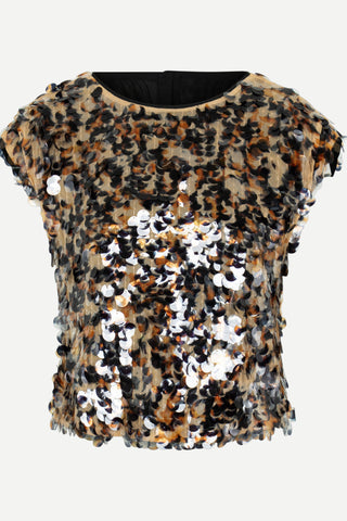 Emily McCarthy Hatti Tank, Tortoise Shell Sequin