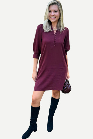Maude Payre Dress, Burgundy