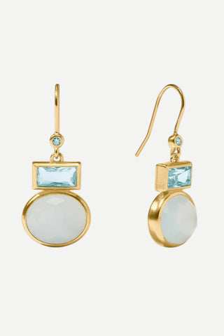 Julie Vos Jolie Midi Earring, Aquamarine Blue