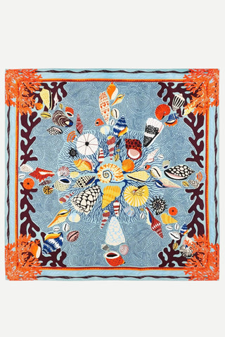 Two's Company Coral Blue Medium Scarf TWO'S COMPANY