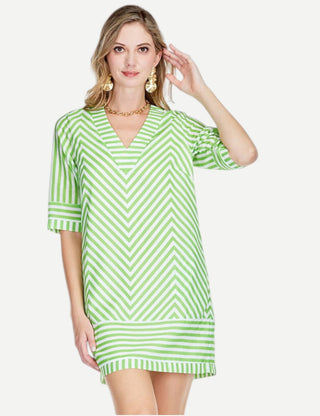 Jade Dress, Lime Chevron