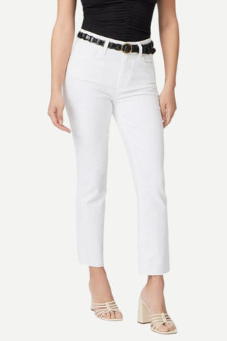 Paige Cindy Crop w/ Raw Hem, Crisp White
