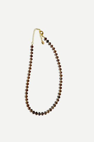 Smith & Co Sea Glass Beaded Necklace, Brown
