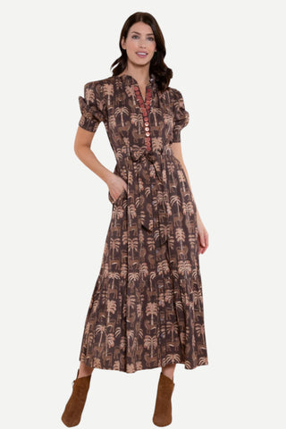 Sheridan French Birdie Dress - Espresso Rainforest