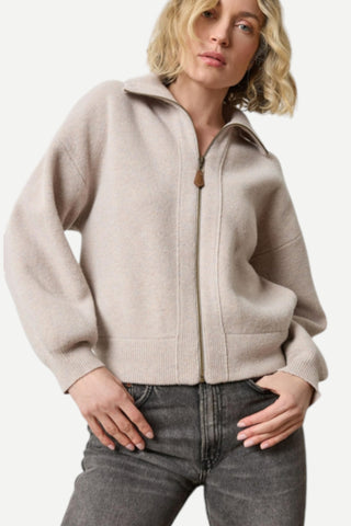 Lilla P Zip Front Bomber Jacket, Quartz