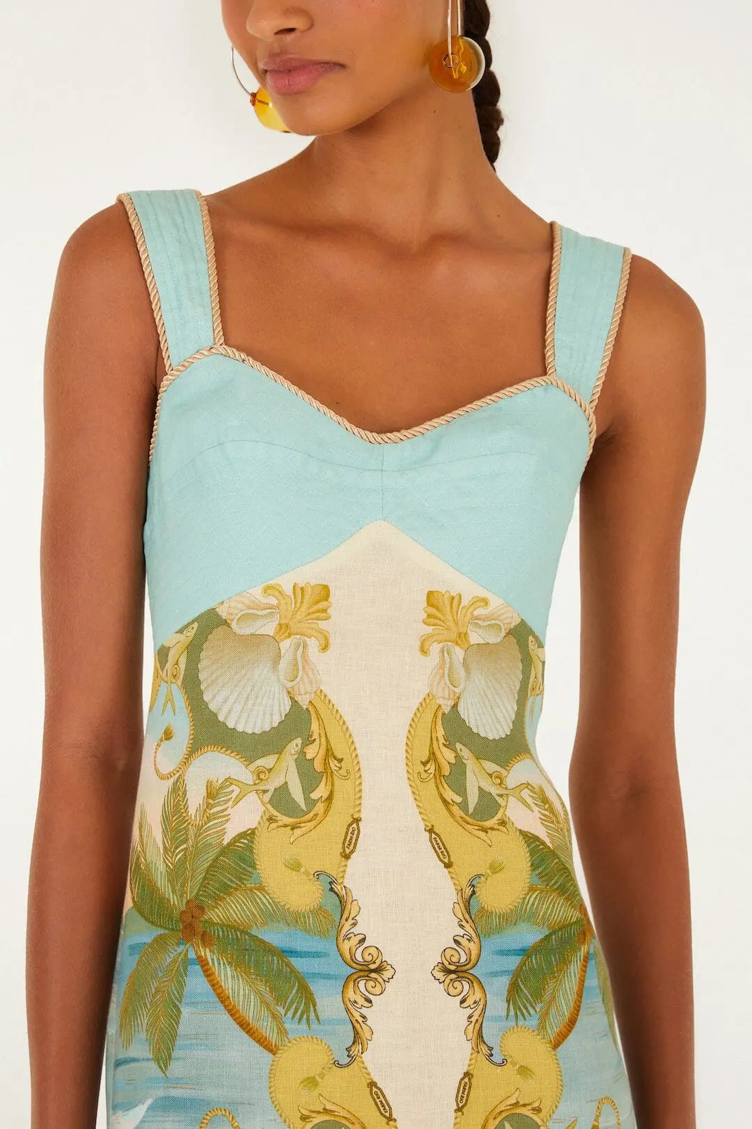 Farm Rio Sleeveless Maxi Dress, Royal Sea Multicolor