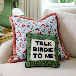 Furbish Talk Birdie To Me, Needlepoint Pillow