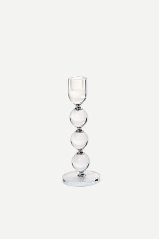 Two's Company Bobbin Crystal Taper Candleholders, Medium