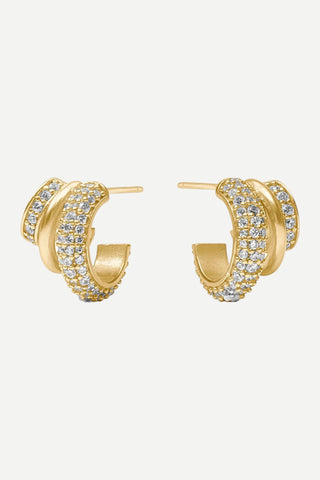 Julie Vos Stardust Triple Hoop Earring, Cubic Zirconia, OS