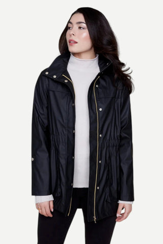 Renuar Waterproof Hooded Rain Jacket, Black