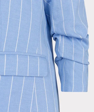 Esqualo Linen Stripe Blazer, Blue Esqualo
