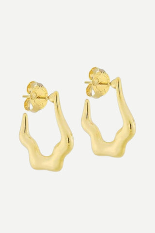 Sheila Fajl Don't Make Me Cry Hoops Earrings, Shiny 18K Gold Plated