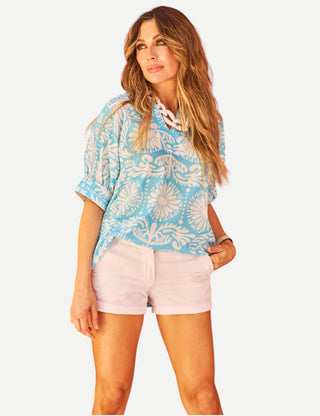 Sheridan French Chloe Blouse, Sky Jardin