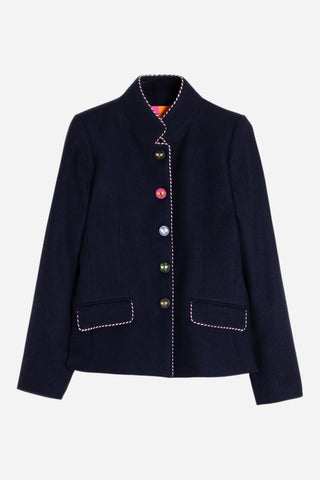 Vilagallo Dori Coat, Lana Navy
