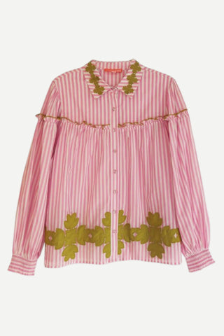 Brooks Ave Frankie Blouse, Pink Stripe Brooks Ave
