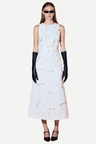 English Factory Bow Pointed Sleeveless Midi Dress