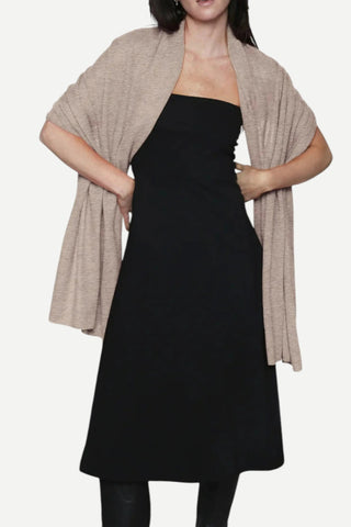 In Cashmere 100% Cashmere Shawl Wrap, Heather Taupe
