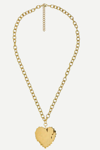 Lisi Lerch Dallas Ruffle Heart Necklace, 18K Gold Plated LISI LERCH