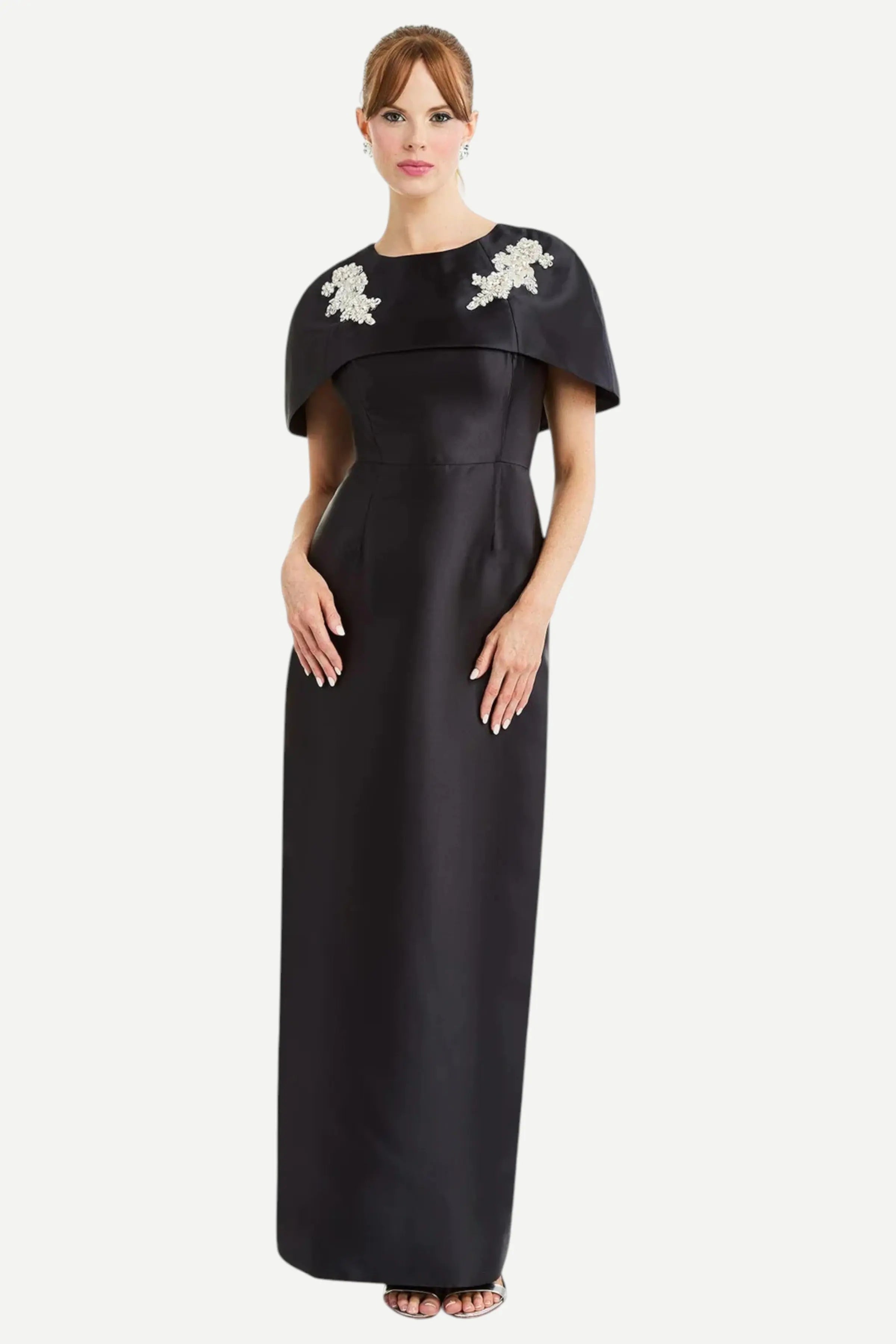 Pre-Order - Eve Convertible Cape Gown 4 / Black/Silver Pre-Order - Eve Convertible Cape Gown 4 / Black/Silver