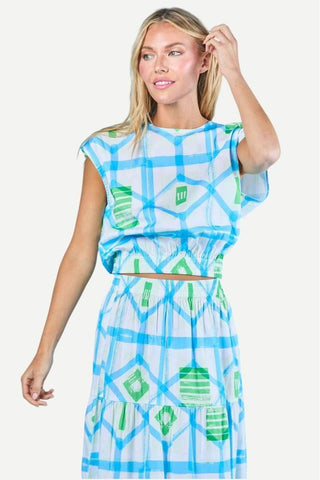 Sheridan French Gardenia Blouse, Sky Picnic