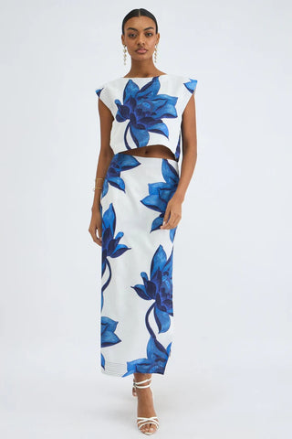 Beyond By Vera Piper Top, Lotus Indigo