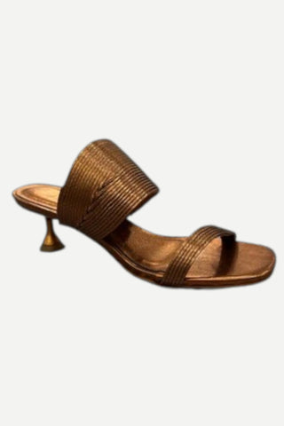 Bruno Menegatti Eve Slide Heel, Metal Bronze Bruno Menegatti