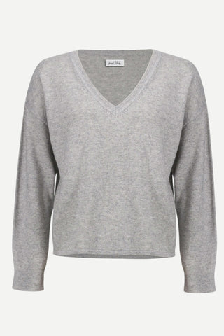 Joseph Ribkoff Wool Blend V-Neck Boxy Sweater, Grey