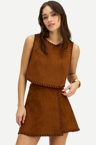 Allison Whipstitch Ezra Skirt, Chestnut