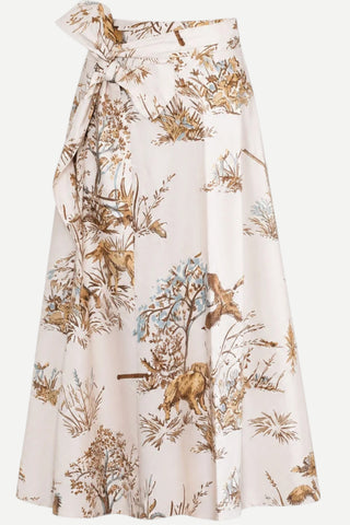 House of MBR Brady Wrap Maxi Skirt, Maple Field & Feather