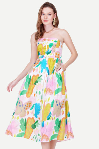 Joy Joy Gathers Tube Dress, Garden Art JOY JOY