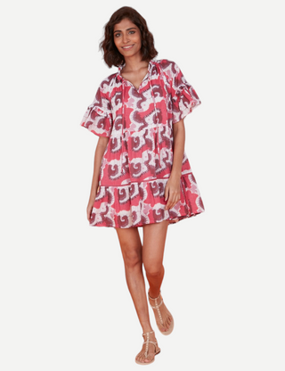 Ro's Garden Nerine Short Dress, Magenta