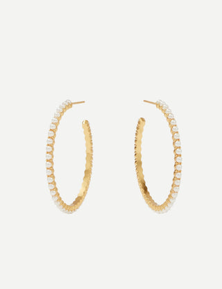 Julie Vos Medium Juliet Hoop, Pearl