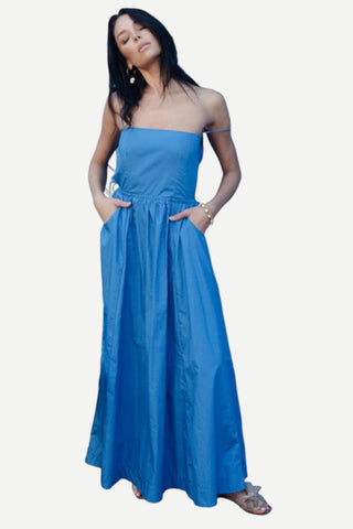 LJC Coolum Dress in Royal Blue Poplin
