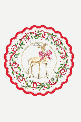 Sophistiplate Scalloped Salad Plate, 8", 8/Pk, Holly Berry