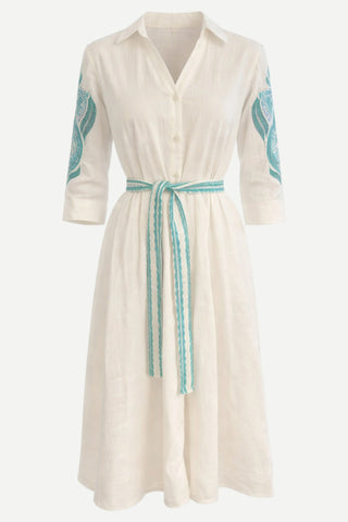 Tyler Boe Audrey Linen Shirt Dress, White Tyler Boe