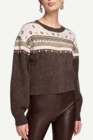 Generation LOVE Marissa Fairisle Sweater, Brown Multi