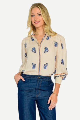 Elizabeth James The Label Emily Top - Handkerchief Ivory