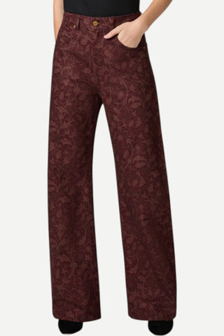Paige Denim Arellia 32" Denim Pant, Etched Tulip Garnet