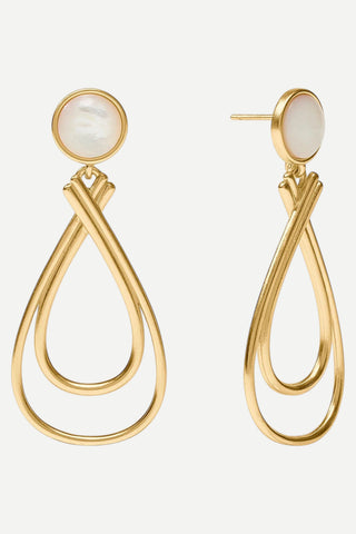Julie Vos Essex Stone Earring, Mother of Pearl