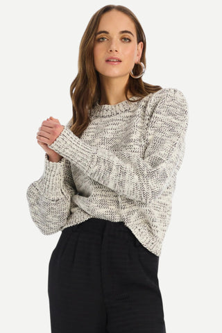 Allison Charlotte Sweater, Ivory/Black
