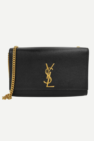 Vintage YSL Saint Monogram Shoulder Bag, Black Vintage Bags