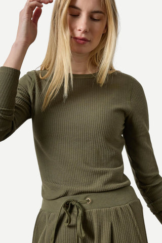 Lilla P Slim Long Sleeve Crew, Olive