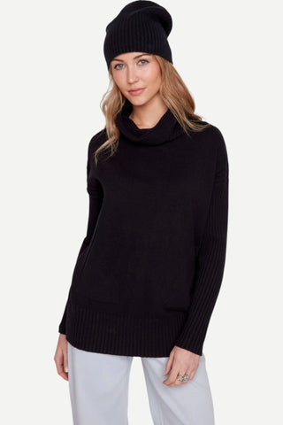 Renuar Knit Cowneck Sweater, Black