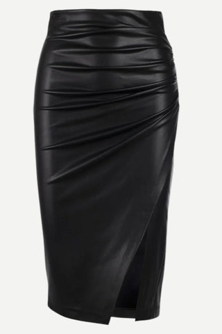 Generation Love Gina Vegan Leather Skirt, Black