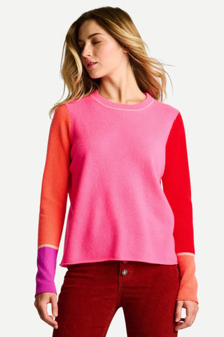 Lisa Todd Block Talk Sweater, Neon Pink Combo
