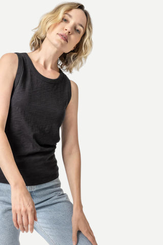 Lilla P Back Seam Tank, Black
