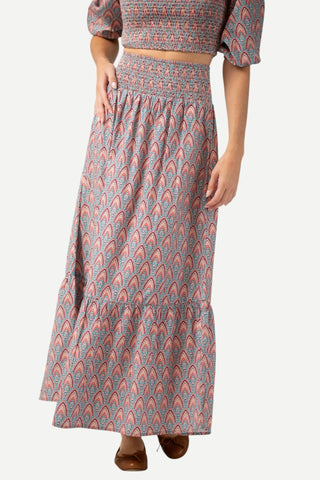 Beau And Ro Ophelia Maxi Skirt, Red Scallop