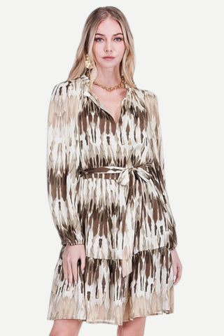 Jade Tiered Dress, Desert Mirage